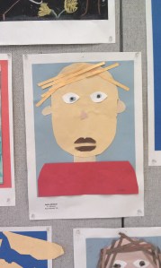 Jack's paper collage self portrait. 