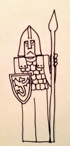 I sketched this guy and then photo copied him a bunch of times. 