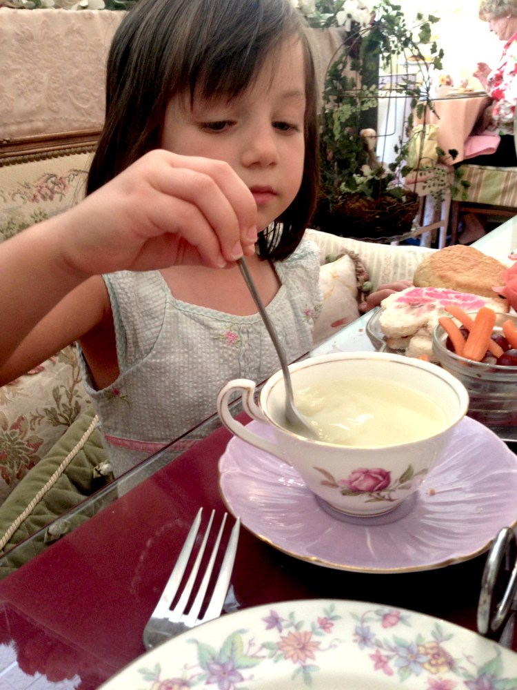 Chamomile tea with sugar and milk. 