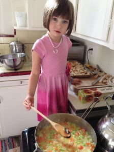Sauteing veggies for stuffing